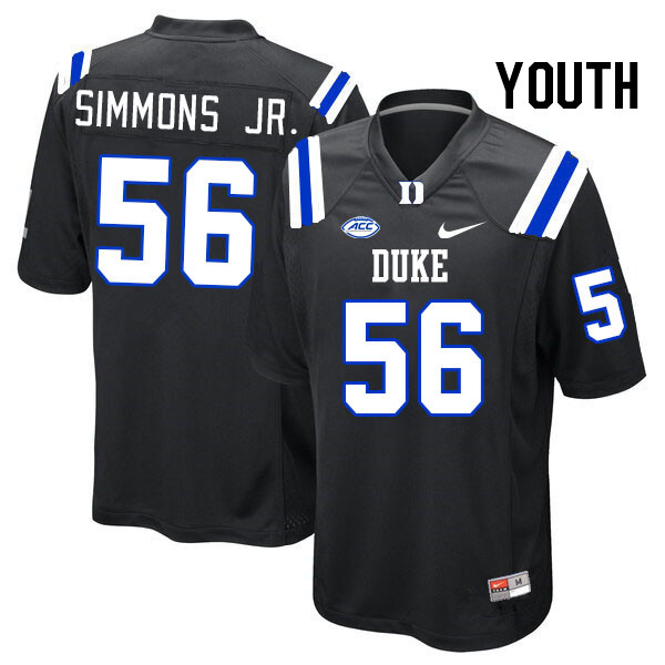 Youth #56 Terry Simmons Jr. Duke Blue Devils College Football Jerseys Stitched Sale-Black